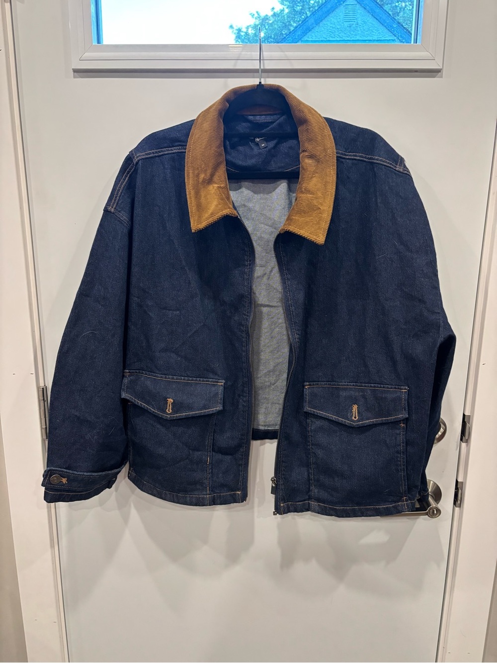 Reitmans Dark Blue Denim Cropped Barn Jacket